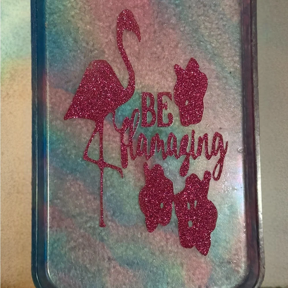 Pink Glitter Be Flamazing Jewelry Tray‎